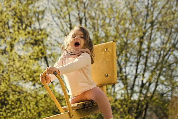 Happy child have fun on playground — Stock Photo, Image