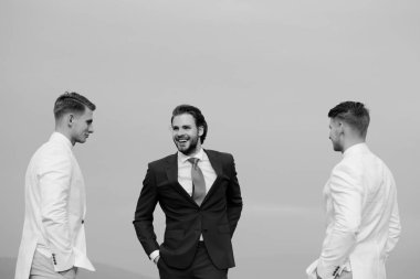 başarı, Toplantı, çevik iş, insan ve mavi gökyüzü ikizlerin