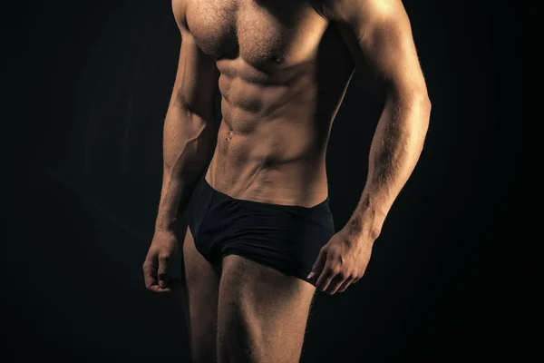 Vücut, göğüs, gövde altı paketi ile ab kas adam — Stok fotoğraf