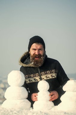 Noel Baba hipster ceket ve kardan adam.