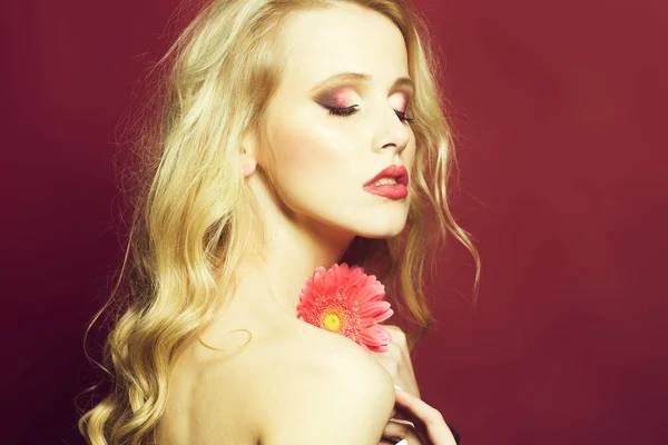 Sexy woman with flower Royalty Free Stock Photos