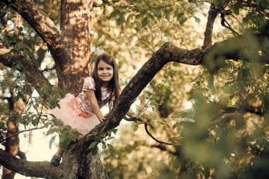 Çocuk gülümseme ağaç dalına çocukluk