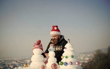 Hipster kırmızı Noel Baba şapkalı