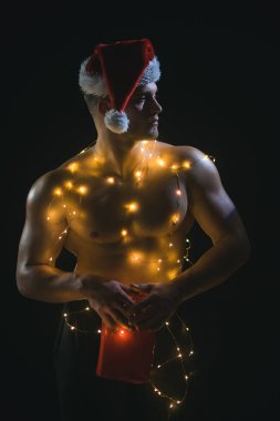 Erkek ya da seksi sporcu adam xmas ara.
