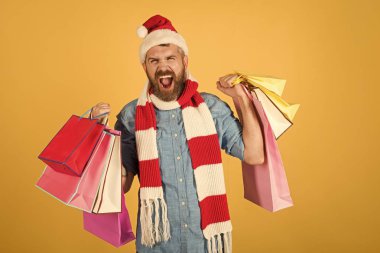 Noel yenilikçi müşteri mutlu bağırmak santa şapka ve atkı