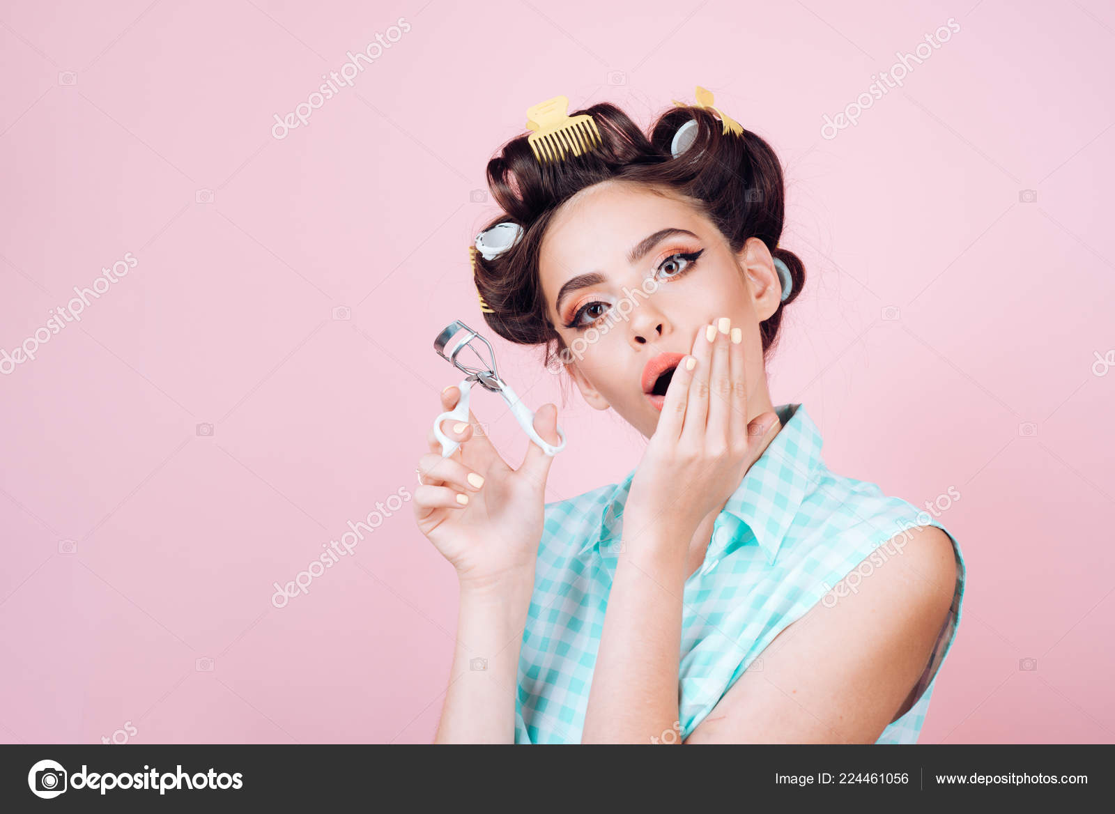 Beauty Salon And Hairdresser Happy Girl Grooming In Morning