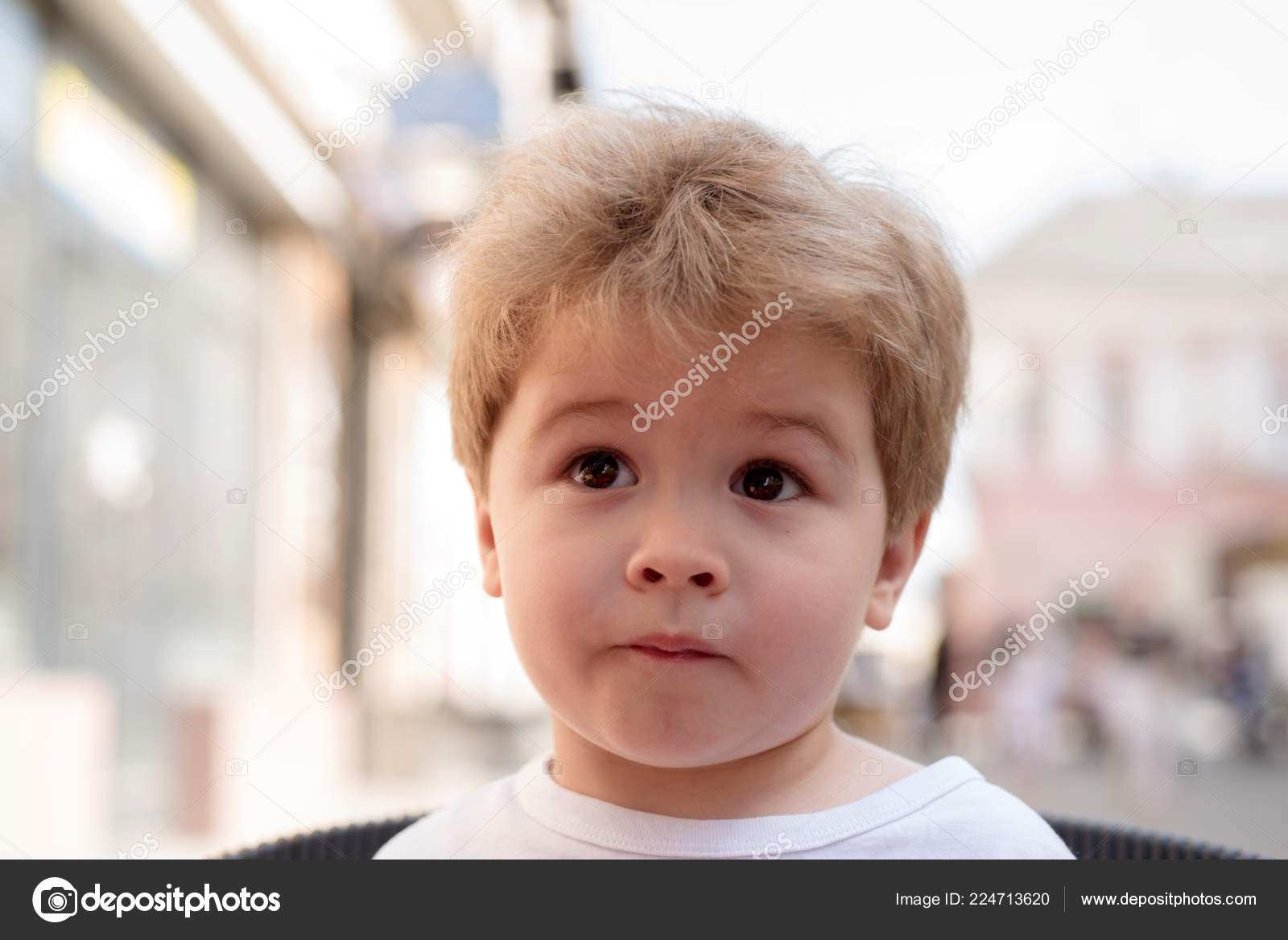 Do I Care About My Hair Little Child With Stylish Haircut Little