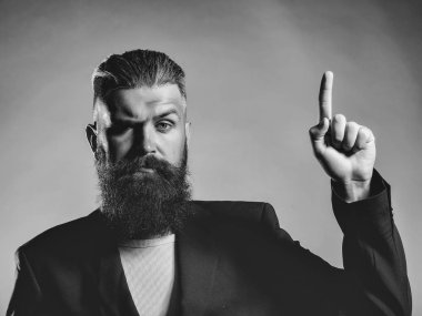 Ceketli sakallı yakışıklı adamı