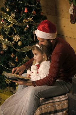 Noel Baba çocuk ve sakallı adam, Noel ağacı.