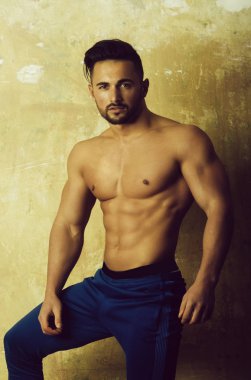 Seksi atlet Sığdır gövde ile poz