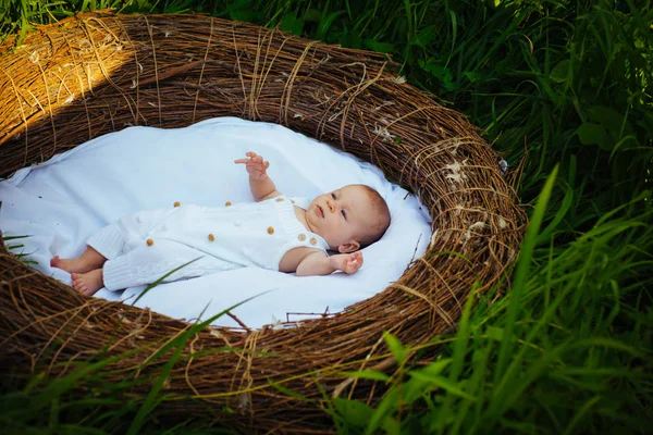 Νέο σπίτι για νεογέννητο μωρό. Νεογέννητο μωρό απολαμβάνει την ανέμελη ζωή. Παρέχει ένα υγιές ξεκίνημα στη ζωή σε κάθε νέο-γεννημένο μωρό. Λόγια δεν μπορούν να εκφράσουν τη χαρά της νέας ζωής. Αρχική γλυκό σπίτι — Φωτογραφία Αρχείου