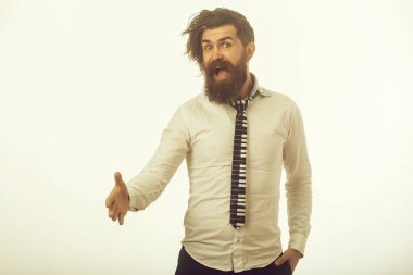 Adam el sıkışma için elini tut.