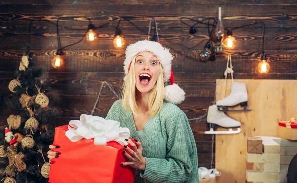 Gelukkig Meisje Voorbereiden Vieren Het Nieuwe Jaar Merry Christmas Grappig — Stockfoto