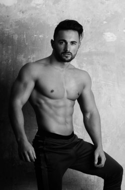 Seksi atlet Sığdır gövde ile poz