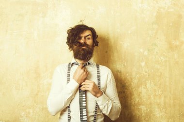 Adam ya da işadamı dokulu duvar.