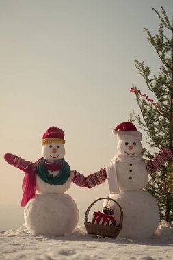 Noel ağacı ve boks gün.