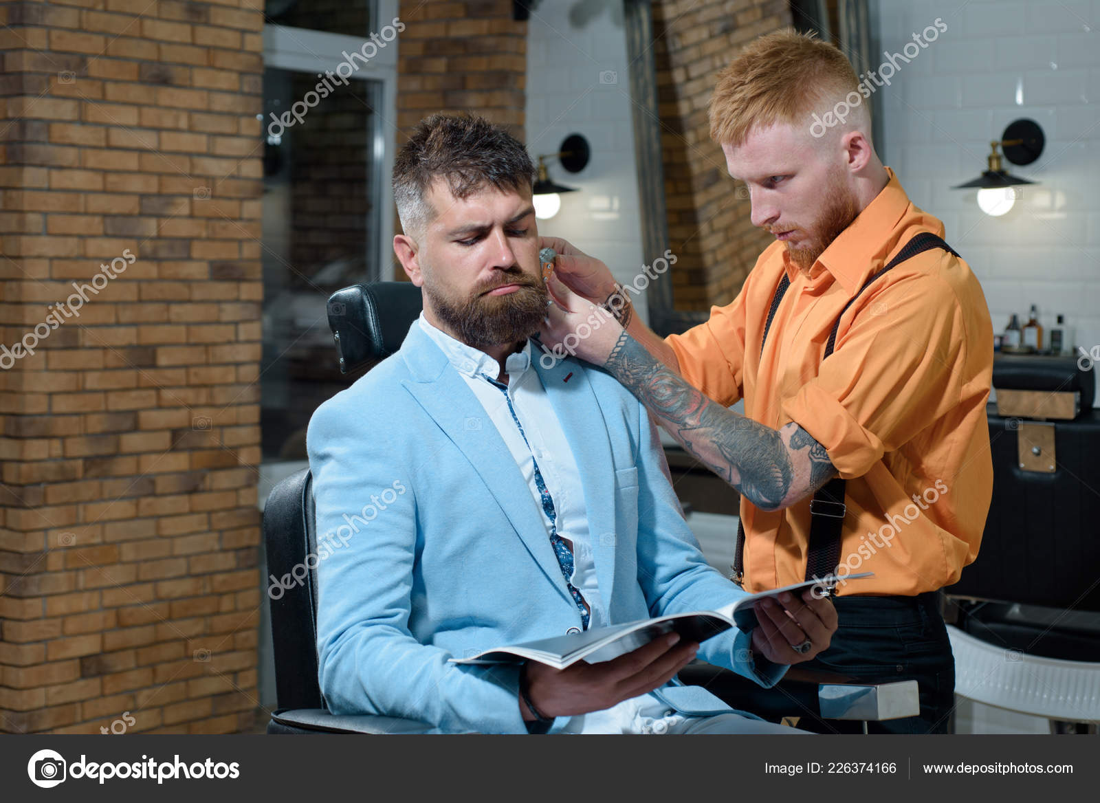 Hair Style And Hair Stylist Beard Man Visiting Hairstylist In
