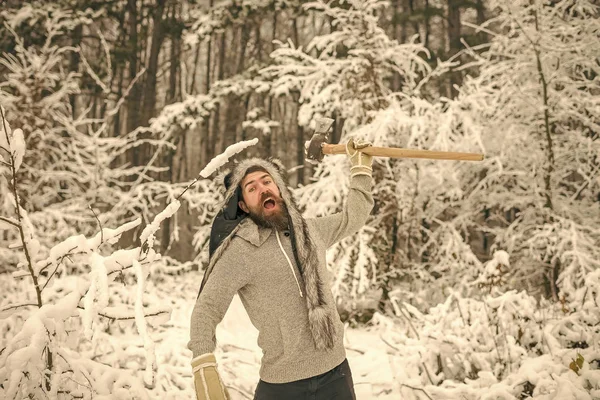 Huidverzorging en baard verzorging in de winter, baard warm in de winter. — Stockfoto