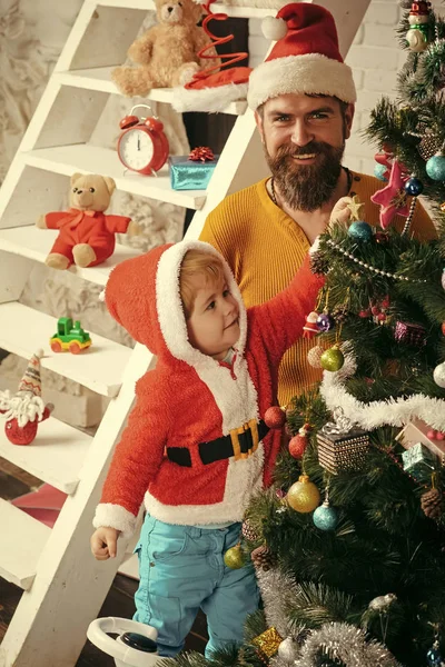 크리스마스 행복 한 아이 아버지. — 스톡 사진