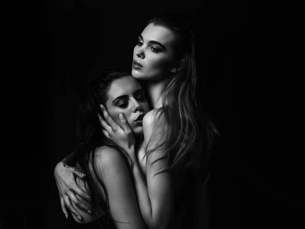 Lesbische en homoseksuele, romantiek en liefde, verleiding en seks — Stockfoto