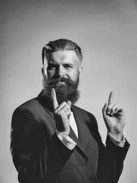 Bearded handsome man in jacket — Stock Photo, Image