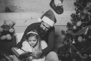 Yeni yıl küçük kız ve erkek, peri masalı.