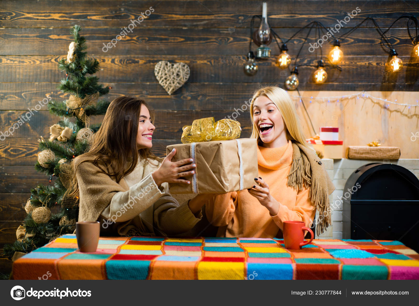 Wish You Merry Christmas Present Gift On Winter Holidays For Close People Best Girl Friends In Christmas At Home Christmas Girlfriends Christmas Party Happy New Year Friends Stock Photo C Tverdohlib Com Wish You Merry Christmas Present Gift On Winter Holidays For Close People Best Girl Friends In Christmas At Home Christmas Girlfriends Christmas Party Happy New Year Friends Stock Photo C Tverdohlib Com