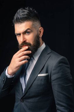 İş işadamı finans analiz. Güç adam ve iş. Finans Pazar analisti. Dalgın işadamı biz çalışmaya hazır.