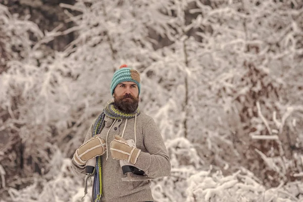 Cuidados com a pele e barba no inverno . — Fotografia de Stock