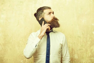 konuşan uzun sakallı adam veya hipster sakallı