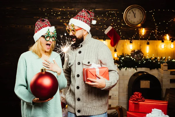 Bomb Emotions New Year Sale Winter People Wearing Red Santa — Stock Photo, Image