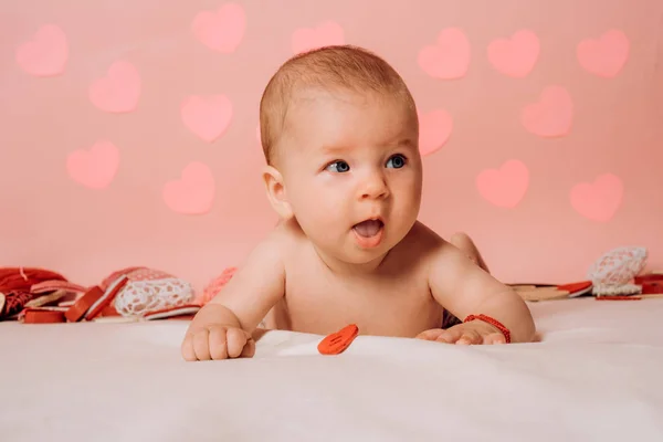 Having a child. Family. Child care. Childrens day. Small girl with cute face. parenting. Childhood and happiness. Portrait of happy little child. Sweet little baby. New life and baby birth — Stock Photo, Image