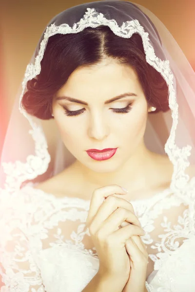 Beautiful sensual bride Stock Picture
