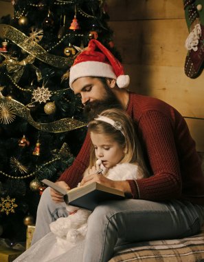 Noel Baba çocuk ve sakallı adam, Noel ağacı.