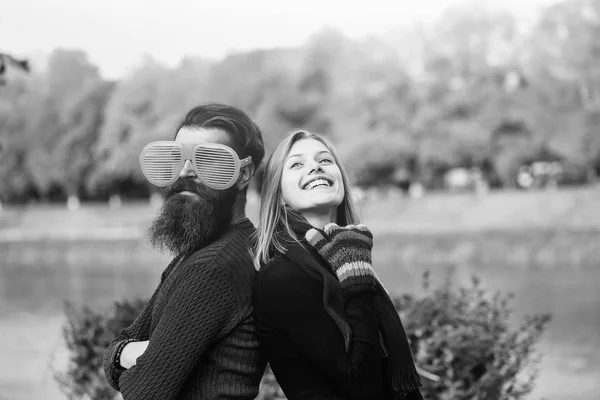 Young couple in autumn park