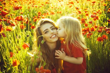 çocuk, küçük çocuk anne veya kardeş haşhaş alanındaki