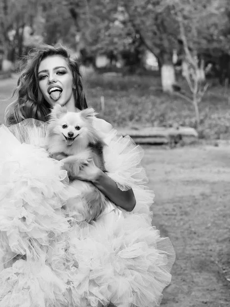 Glamour woman with dog