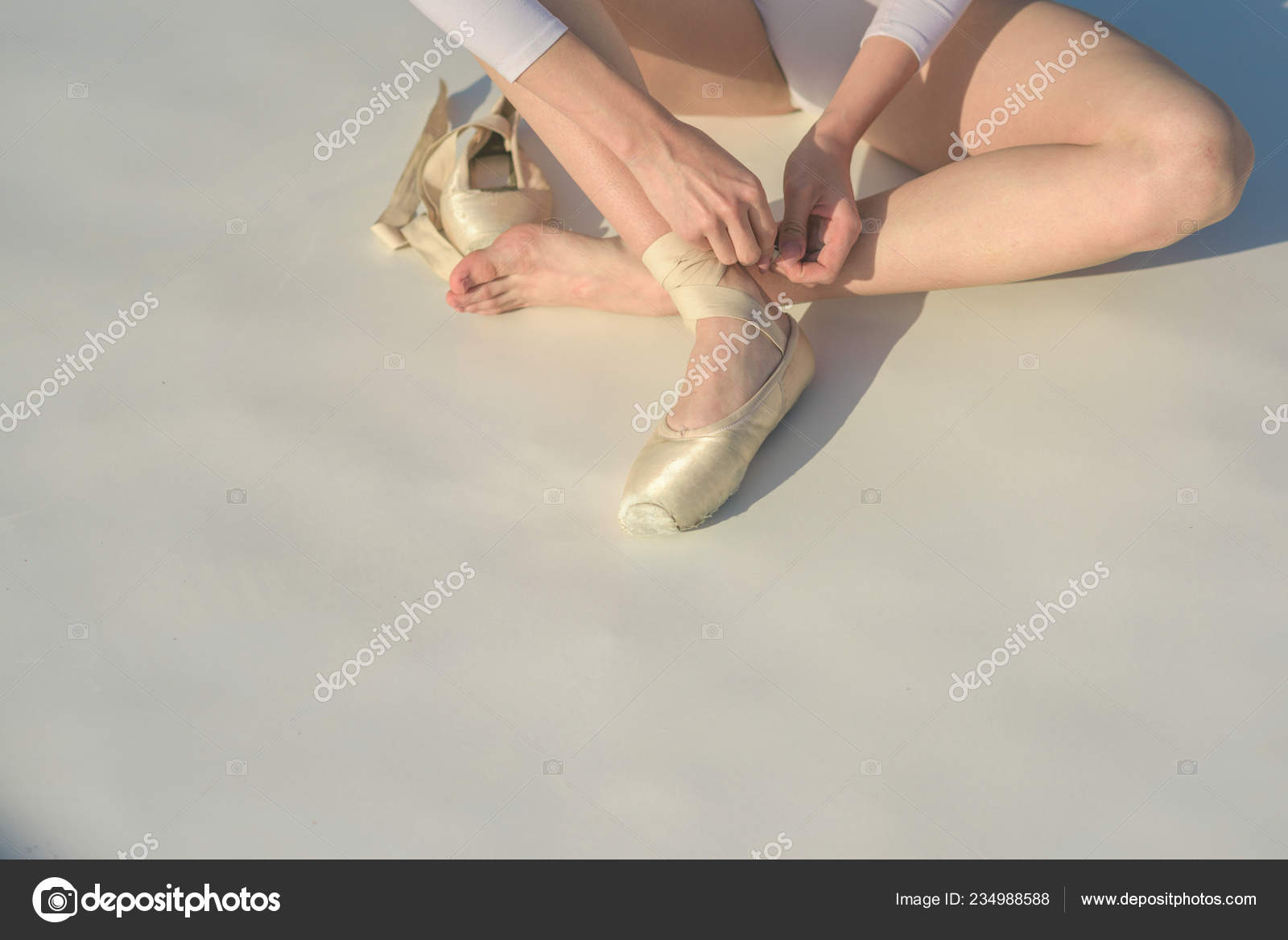 white ballet pointe shoes