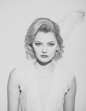 Güzellik, moda, kozmetik, vintage tarzı.