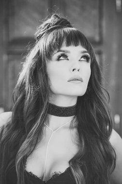 Sağlıklı bir cilt ile yüz makyaj ile kız