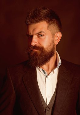 En iyi hipster sakal stil hiç. Uzun Sakal saçlı manken. Şık saç kesimi olan sakallı adam. Moda olan adam. Saç stili sonraki seviyeye getirmek
