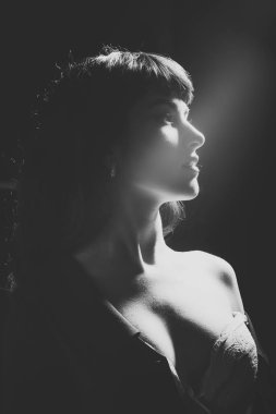 Gece, güzellik, gizem, ihale, arzu, Stil, moda kavramı.