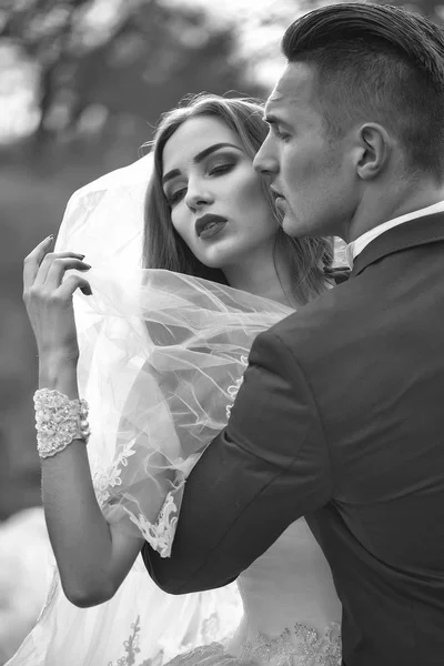 Sensual wedding couple — Stock Photo, Image