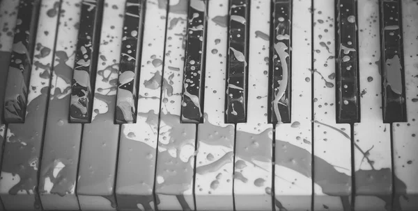 Piano pintado, estilo musical, instrumento grunge . — Foto de Stock