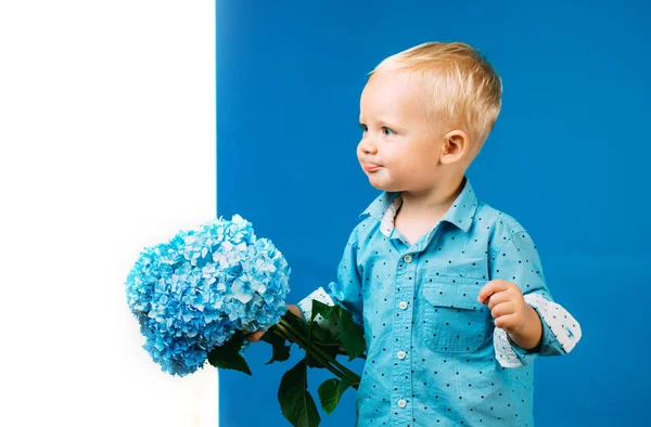 Yeni yaşam konsepti. Bahar tatili. Çocuk günü. Küçük bebeğim. Çiçek açan çiçek, küçük çocuk. Yaz. Gün anneler veya kadın. Bahar çiçekleri. Çocukluk. Tencereye bahar