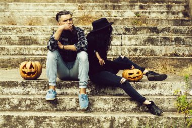 Halloween çift kabak ile