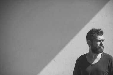 Hipster sakal, bıyık, tıraşsız yüzü, saç ile