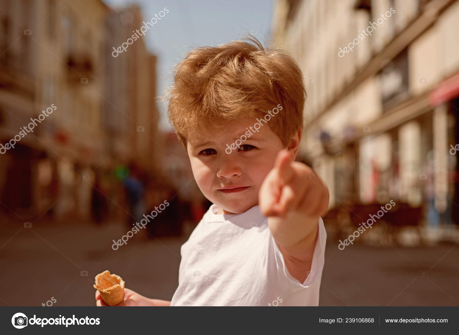 I Choose You Little Boy Point Finger On City Street Small Child