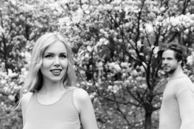 Manolya çiçek Bahar, yaz, erkek ve kadın ile Bahçe