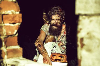 Cadılar Bayramı Balkabağı zombi adam